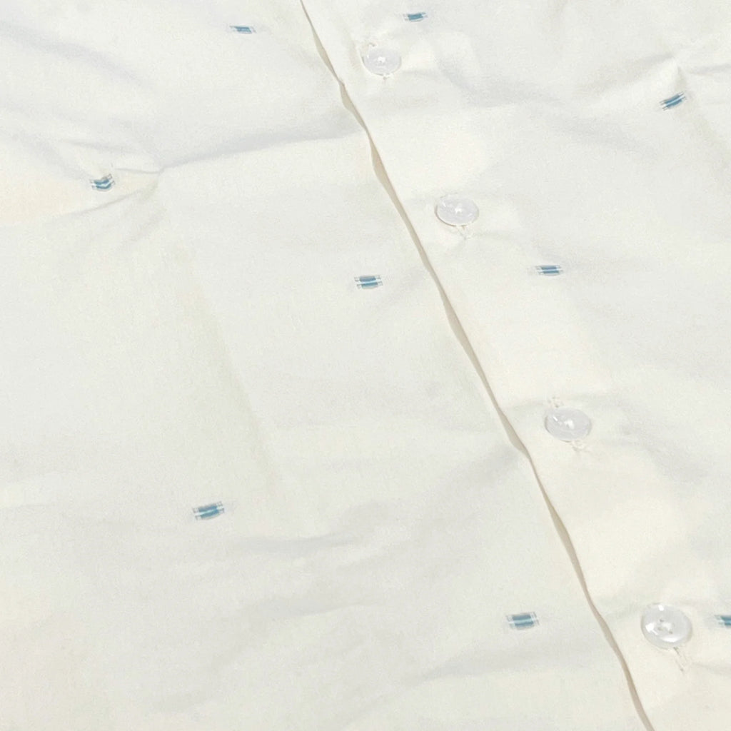 Baby Boy Off White Self Shirt / Blue pant Formal Gallis suit