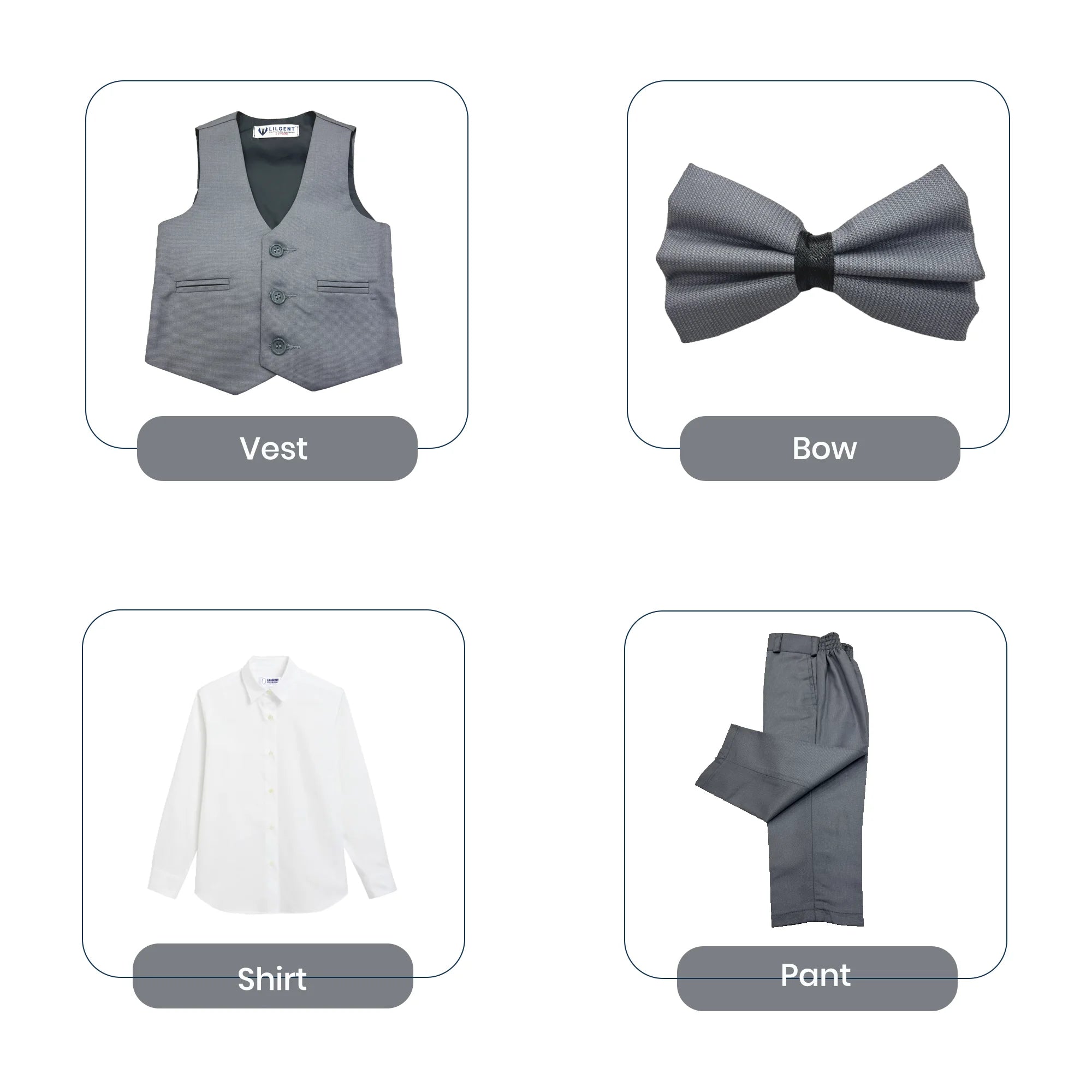 Baby Boy Smoke Grey Waistcoat Formal Set