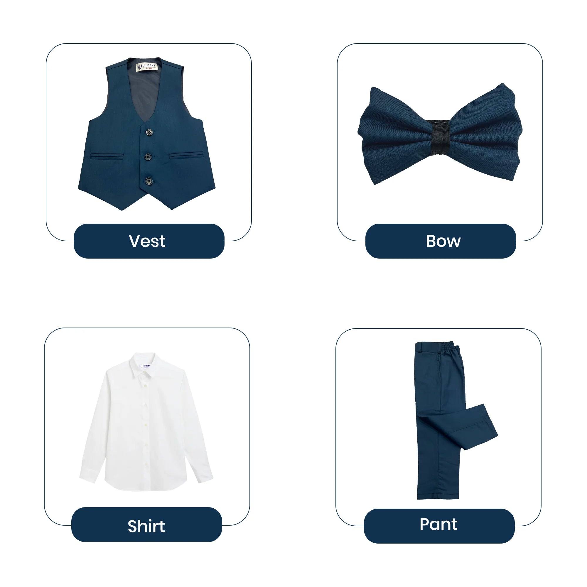 Baby Boy Marine Blue Waistcoat Formal Set