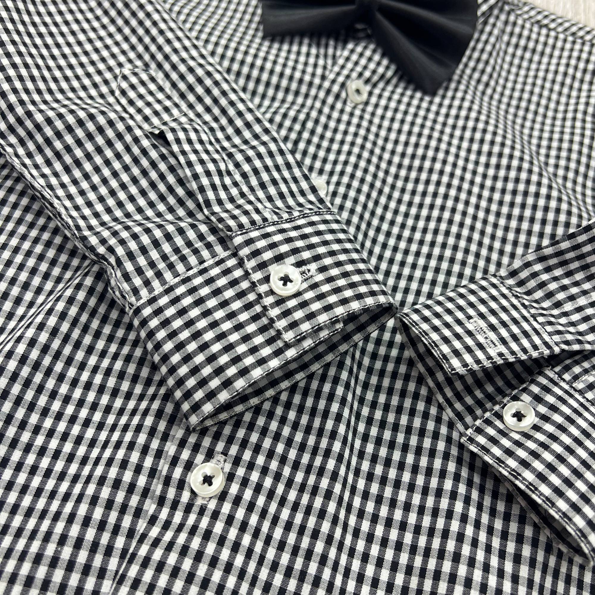 Baby Boy 4 Piece Set Black Checked Print Formal Set