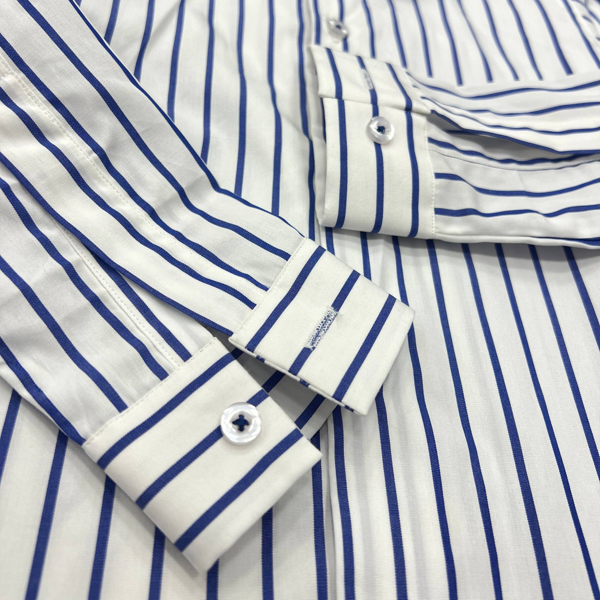 Baby Boy 4 Piece Set White / Blue Stripes Formal Set