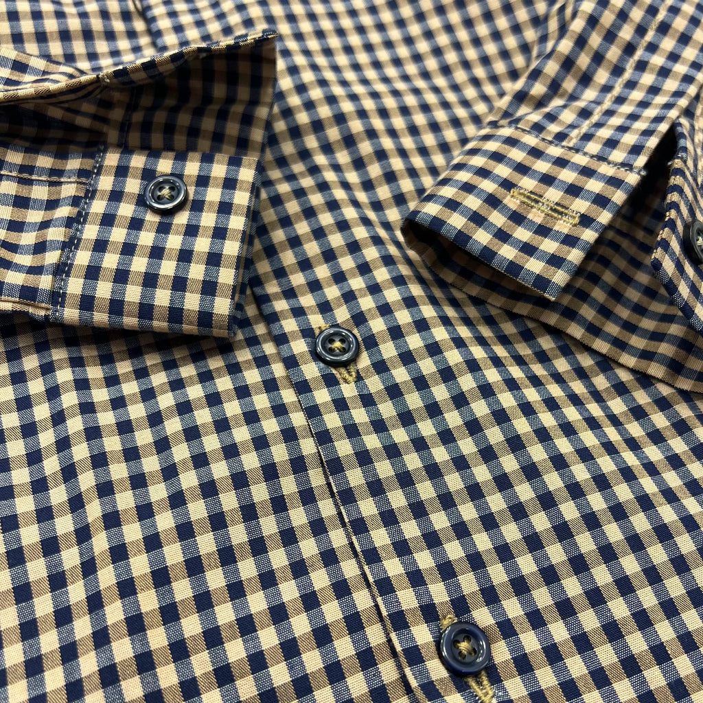 Baby Boy Small Yellow Checked / Blue pant Formal Gallis suit