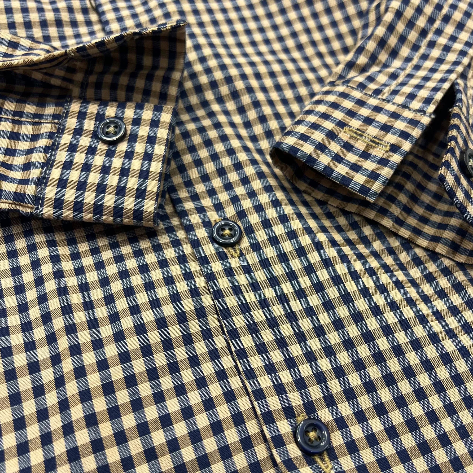 Baby Boy Small Yellow Checked / Blue pant Formal Gallis suit