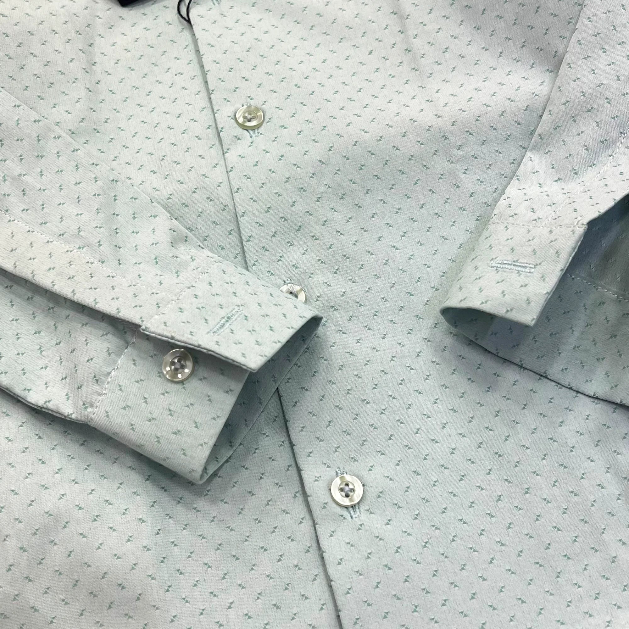 Baby Boy Sea Green Self Shirt / Black pant Formal Gallis suit