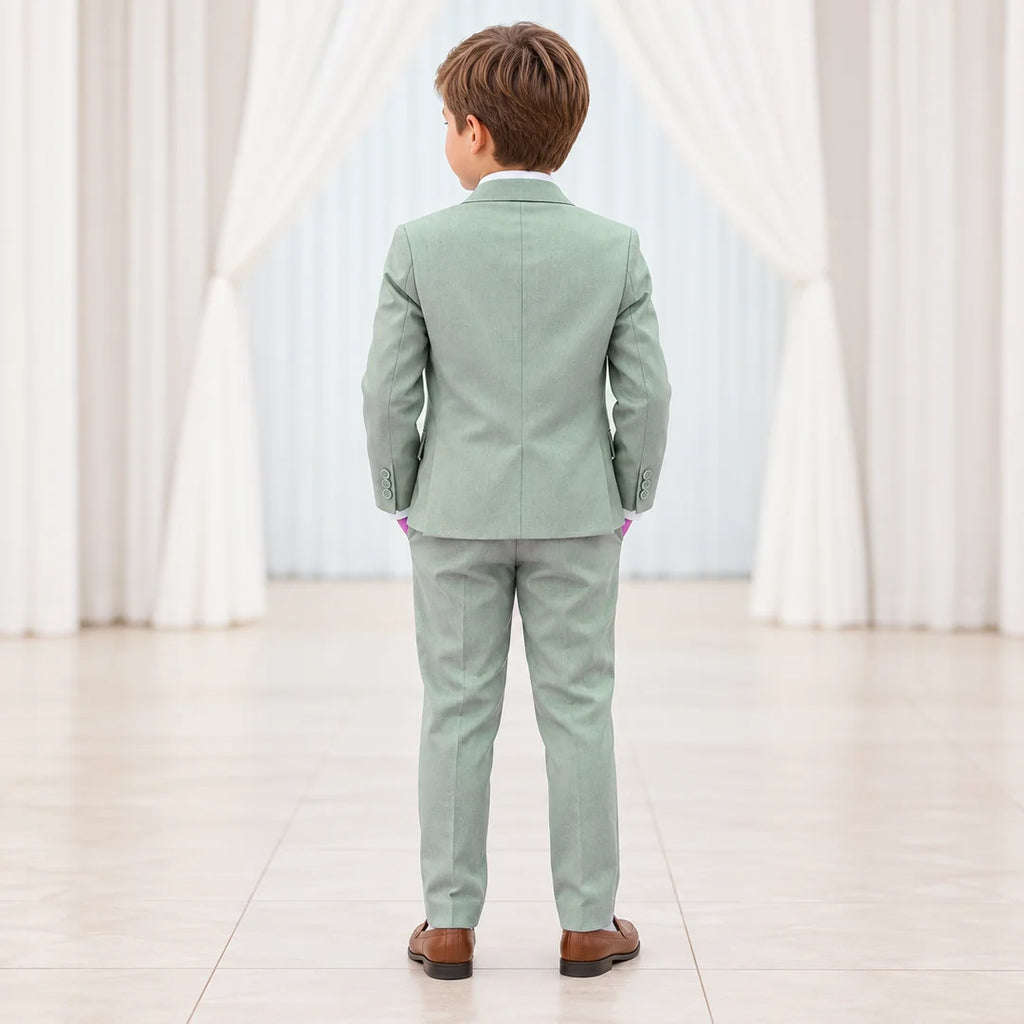 Baby Boy 4 Piece Coat Formal Suit sage green