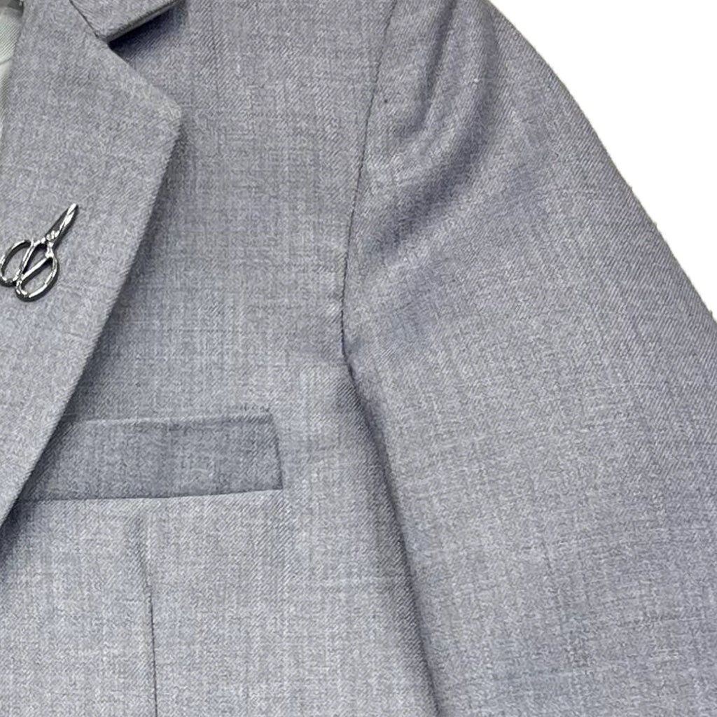Baby Boy 4 Piece Coat Formal Suit Grey Self