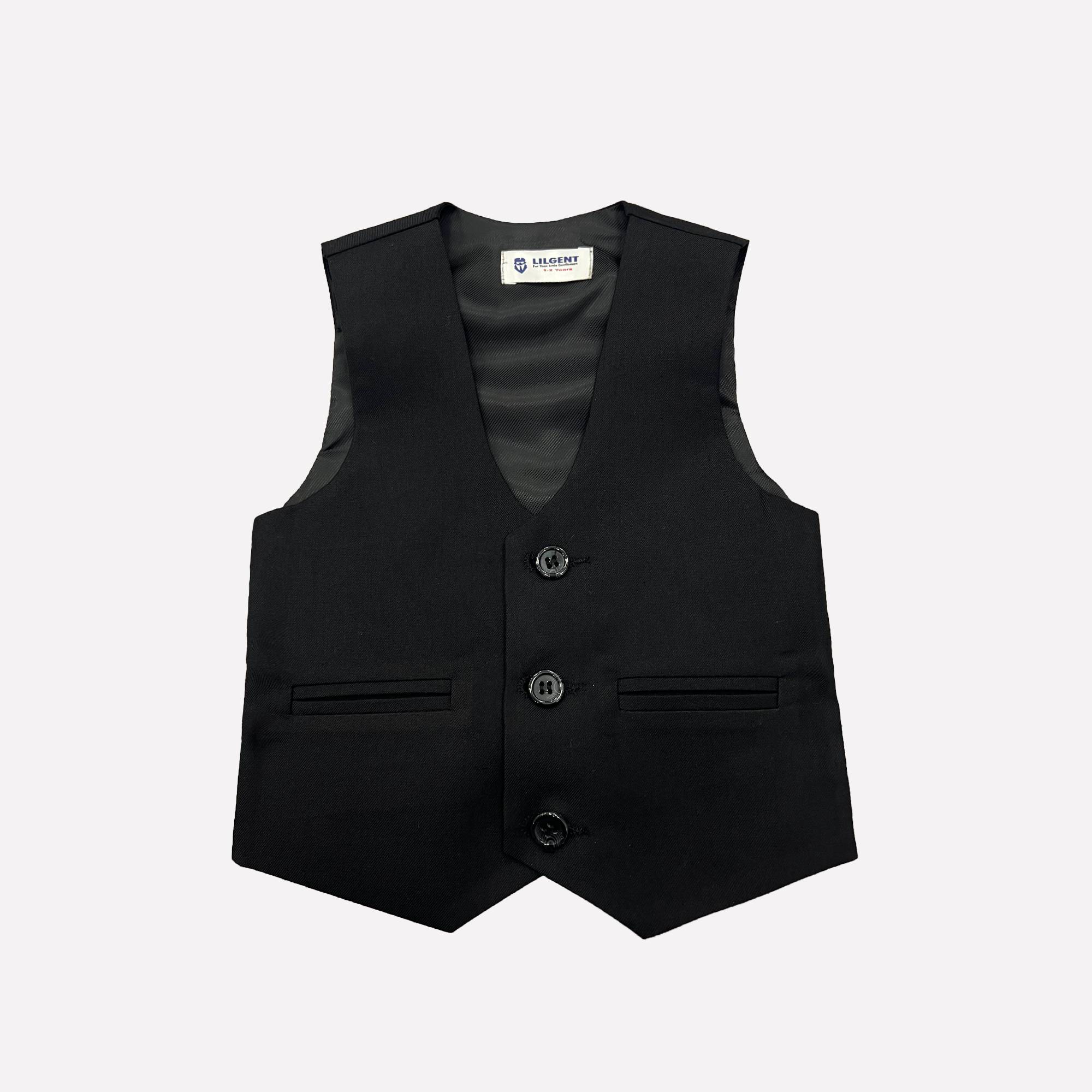 Baby Boy 4 Piece Jet Black Formal Suit