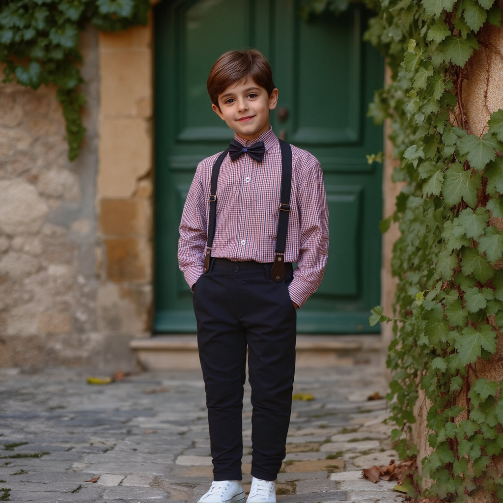 Baby Boy 4 Piece Set Small Multi Checked Print Formal Set