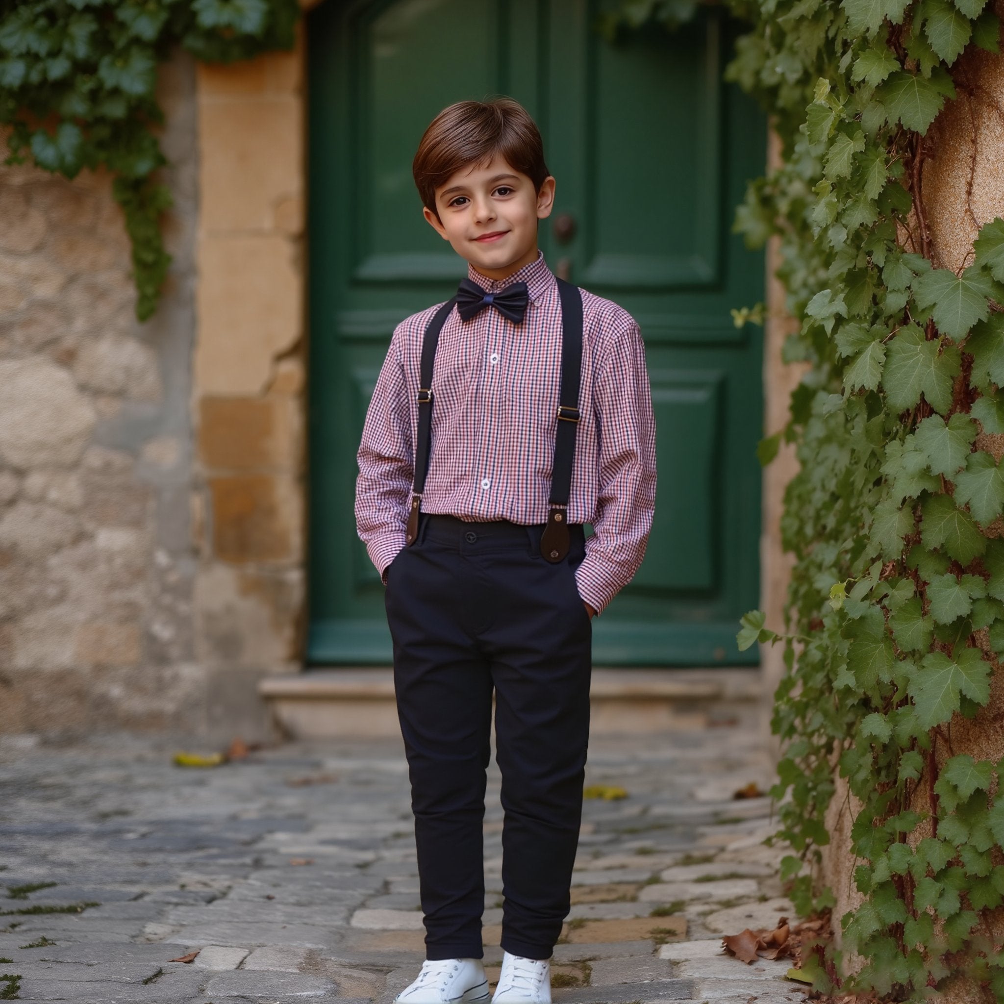 Baby Boy 4 Piece Set Small Multi Checked Print Formal Set