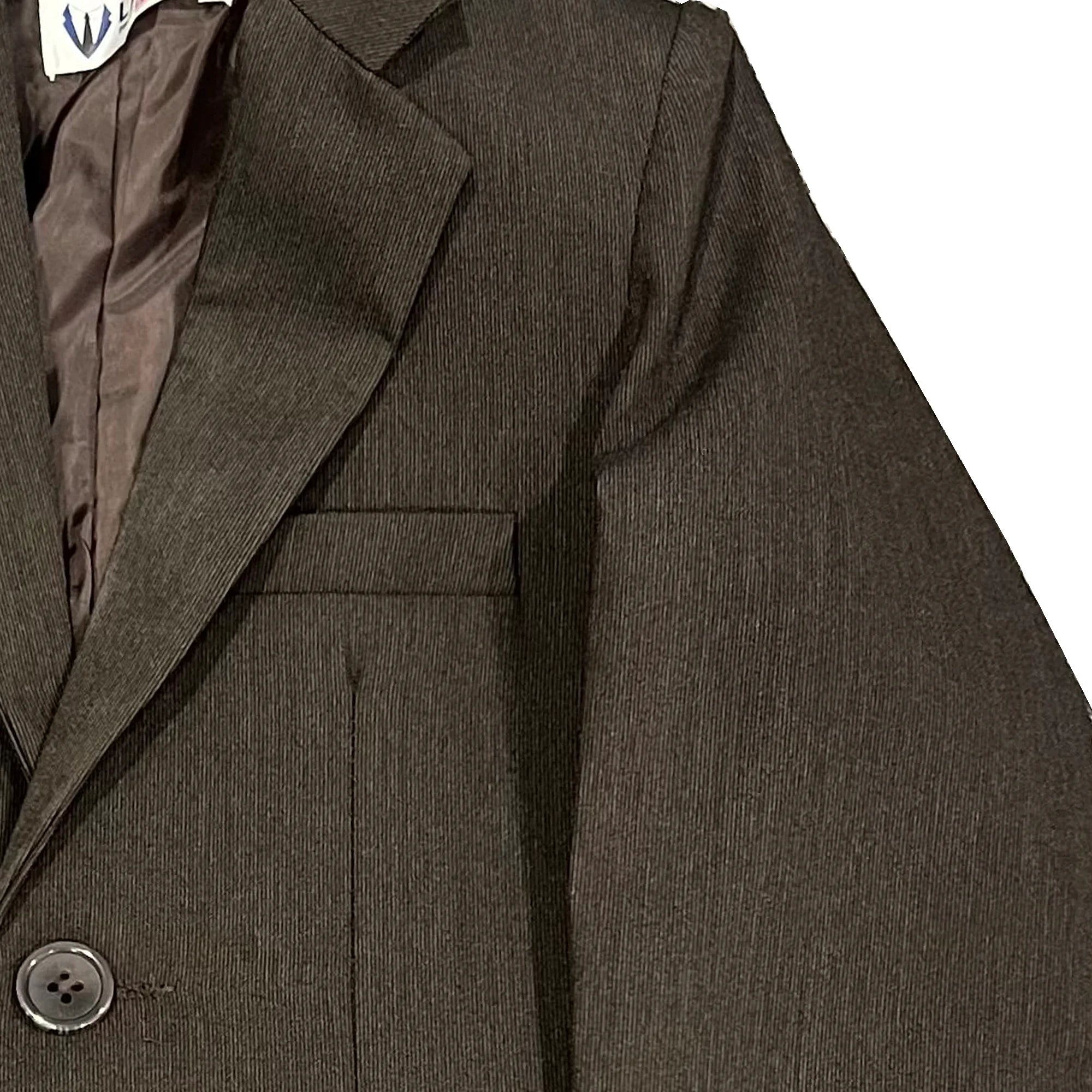 Baby Boy 4 Piece Coat Formal Suit Dark Brown Self