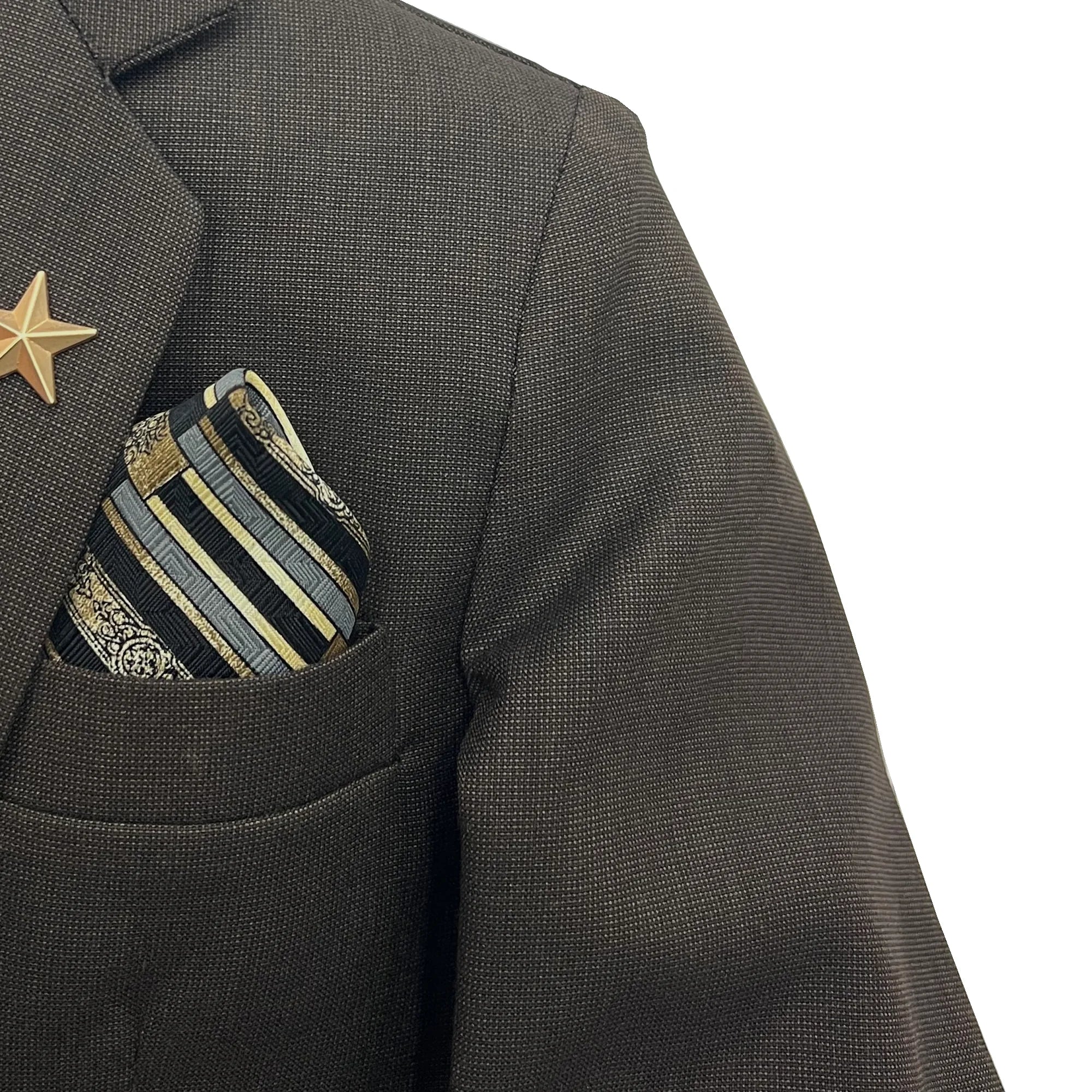 Baby Boy 4 Piece Dark Brown Self Formal Suit