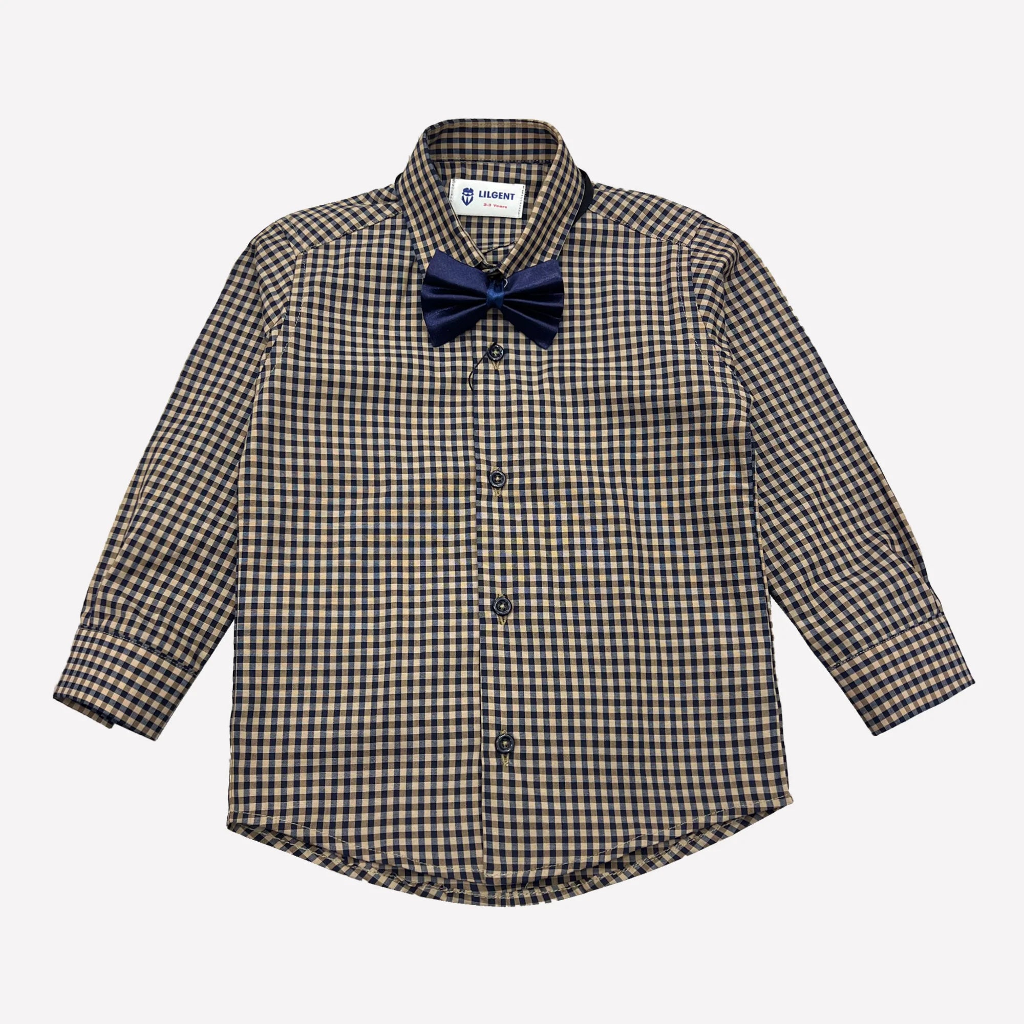 Baby Boy Small Yellow Checked / Blue pant Formal Gallis suit