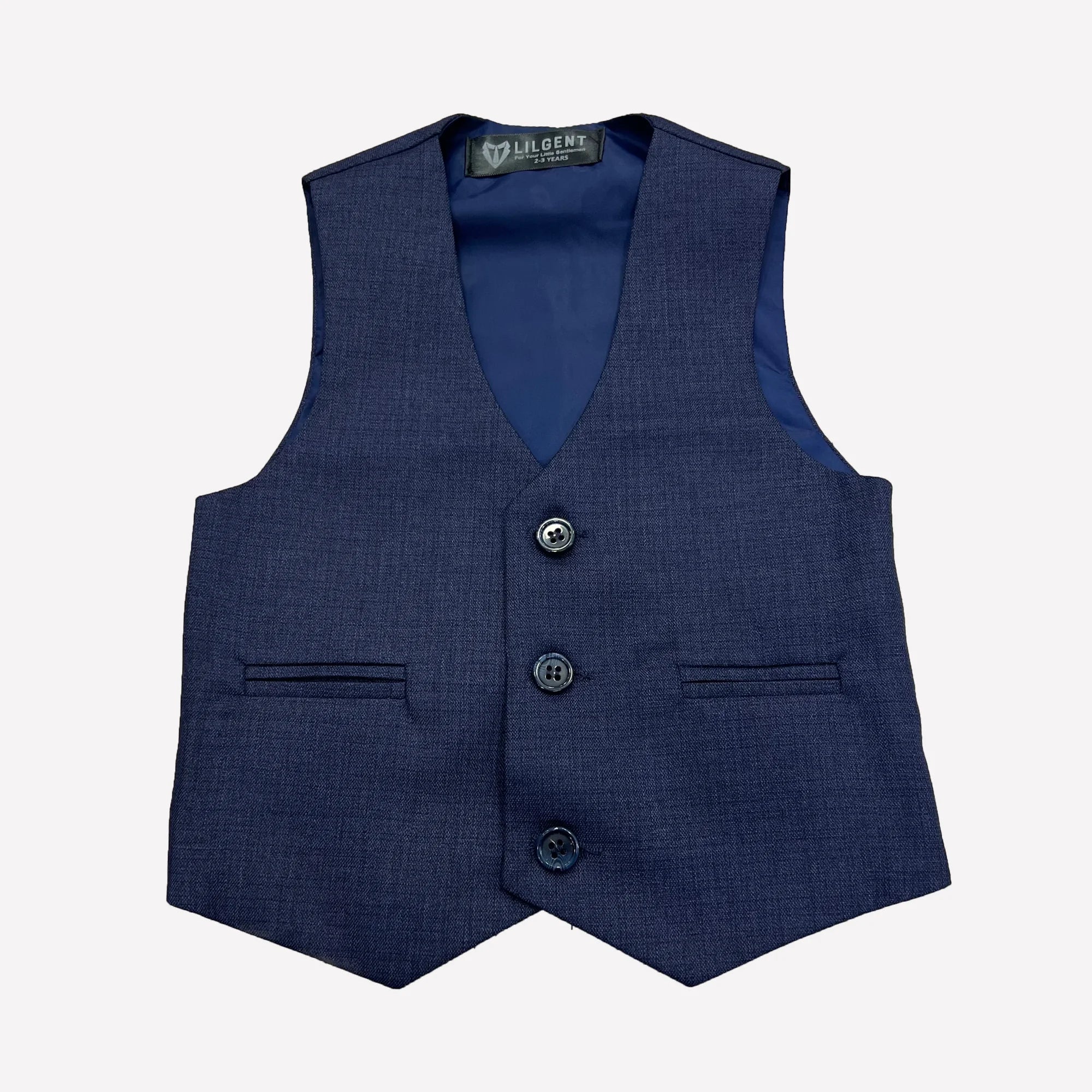 Baby Boy Dark Blue Self Waistcoat Formal Set