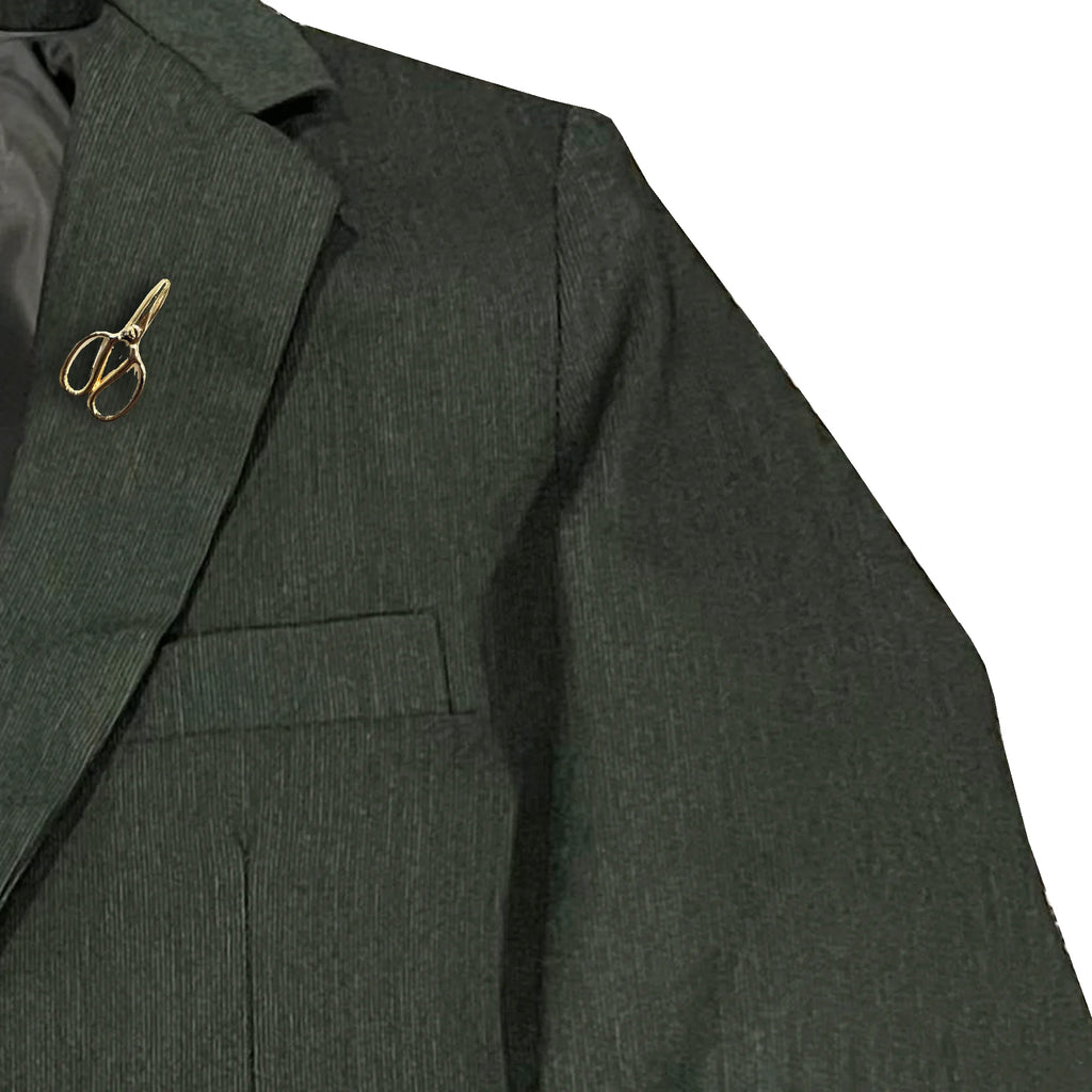 Baby Boy 4 Piece Coat Formal Suit Dark Green Self