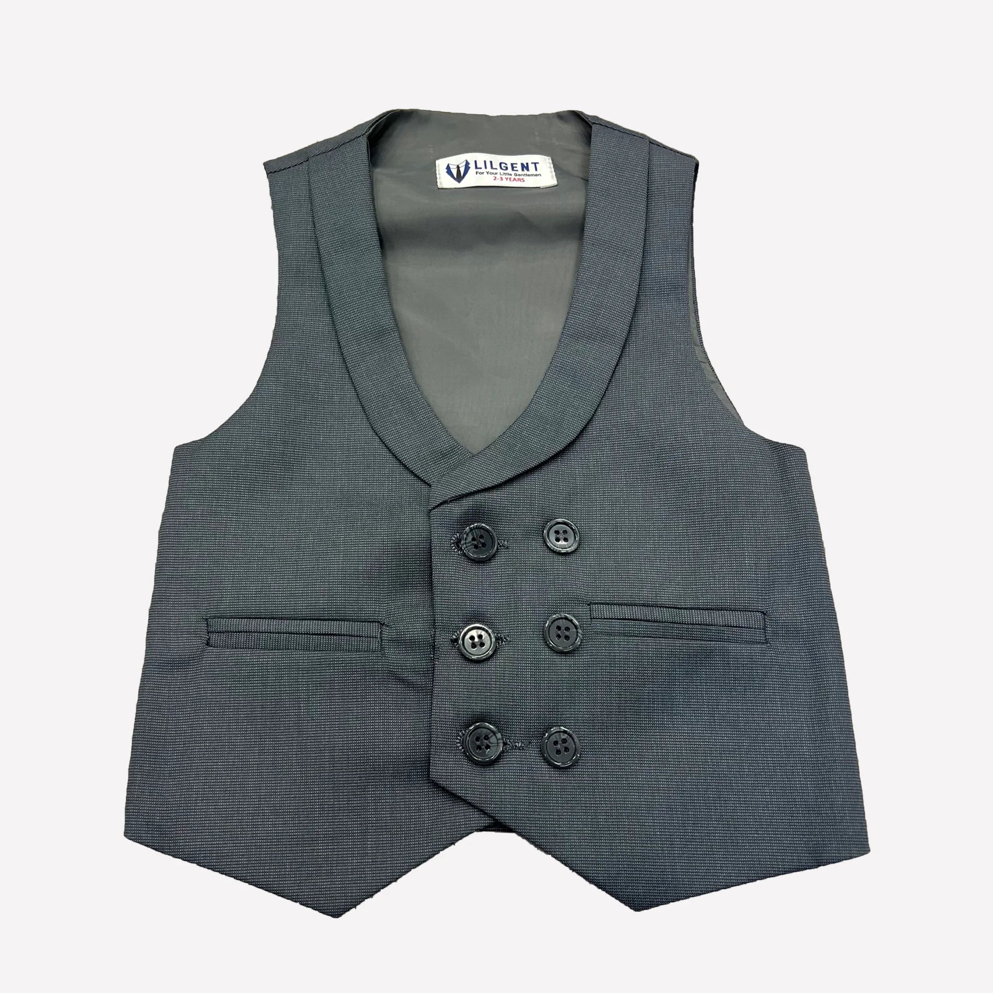 Baby Boy Smoke Grey Six button Waistcoat Formal Set
