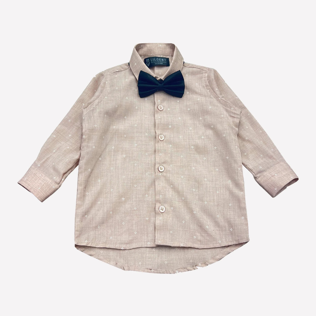 Baby Boy Pink Print Black pant Formal Gallis suit