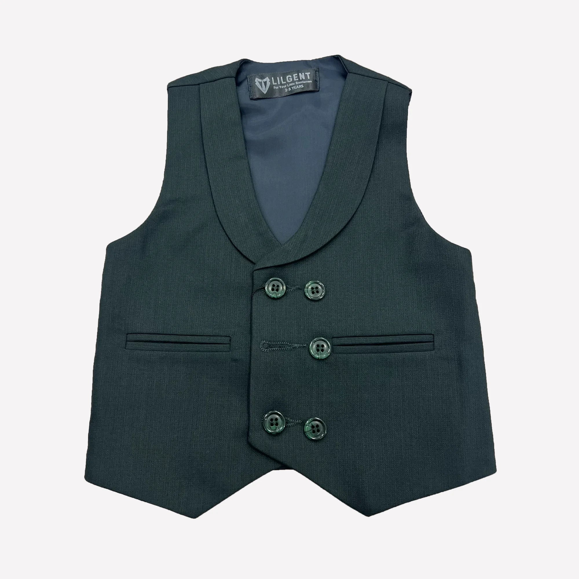 Baby Boy Bottle Green Six Button Waistcoat Formal Set