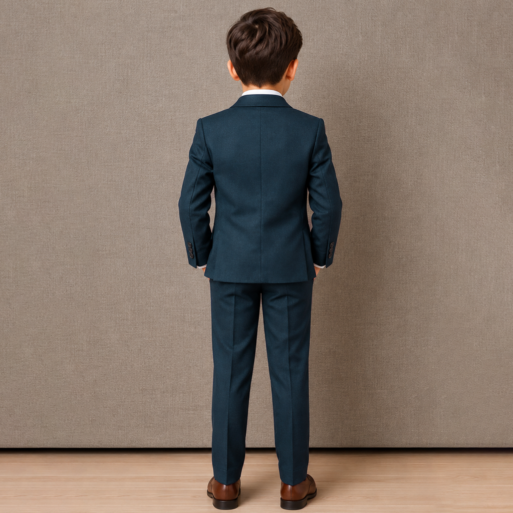 Baby Boy 4 Piece Teal Green Coat Formal Suit