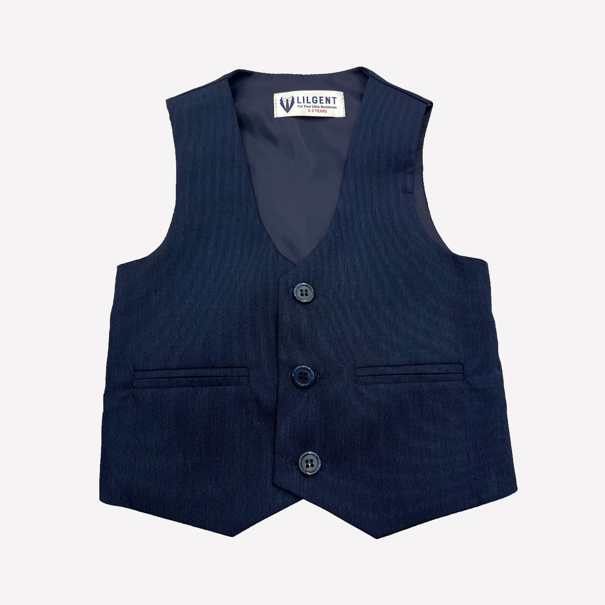 Baby Boy 4 Piece Coat Formal Suit Plain Navy Blue Self