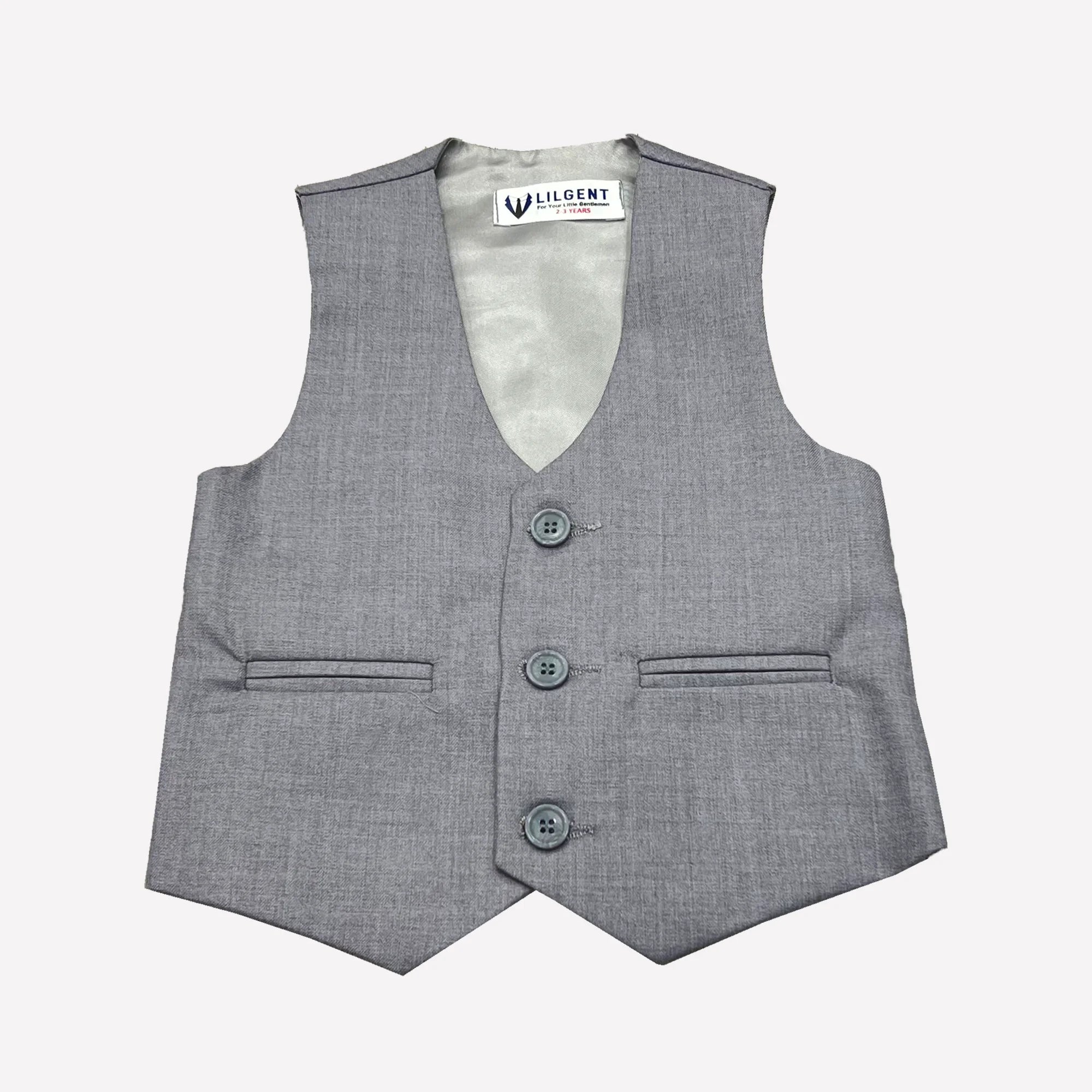 Baby Boy 4 Piece Coat Formal Suit Grey Self