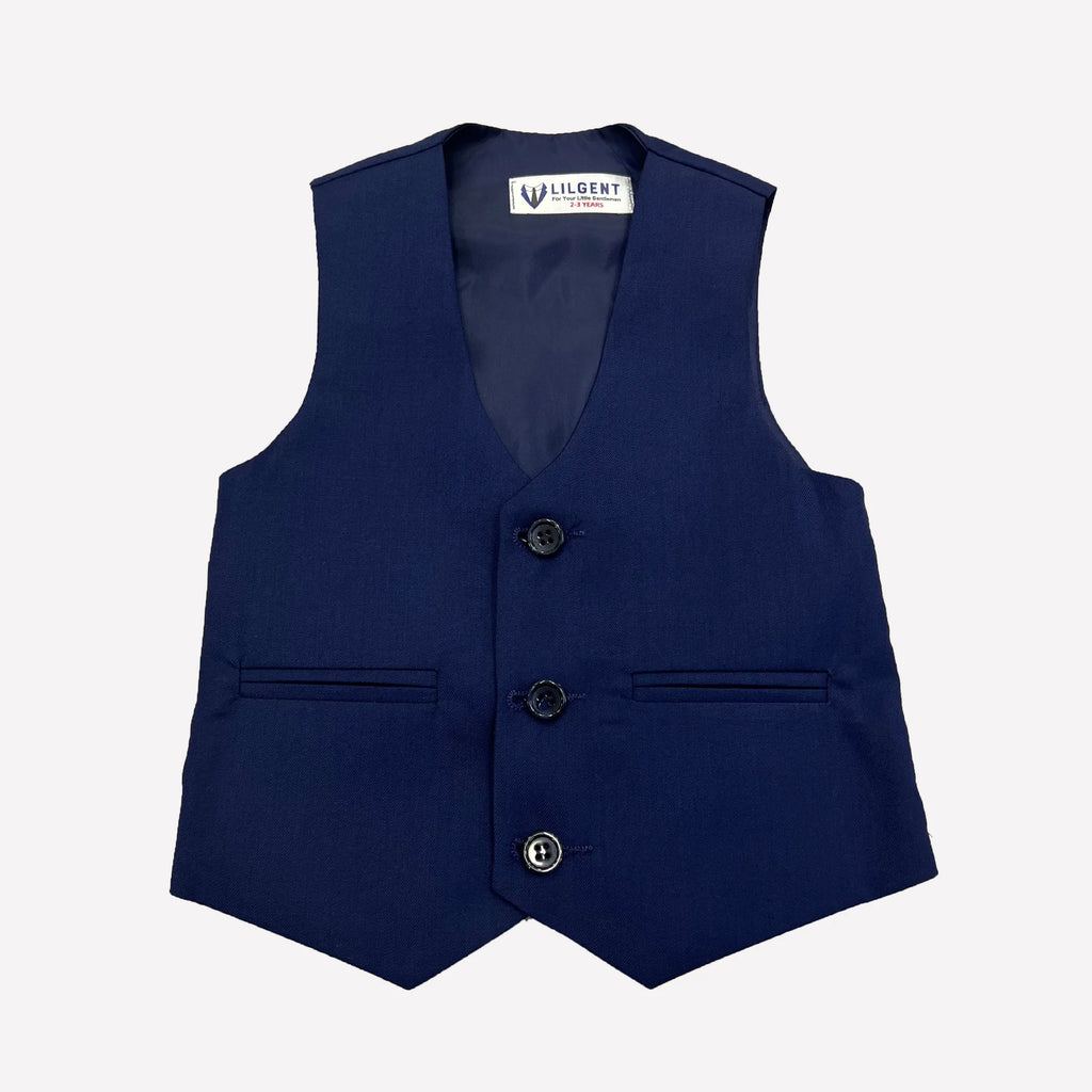 Baby Boy 4 Piece Coat Formal Suit Plain Royal Blue