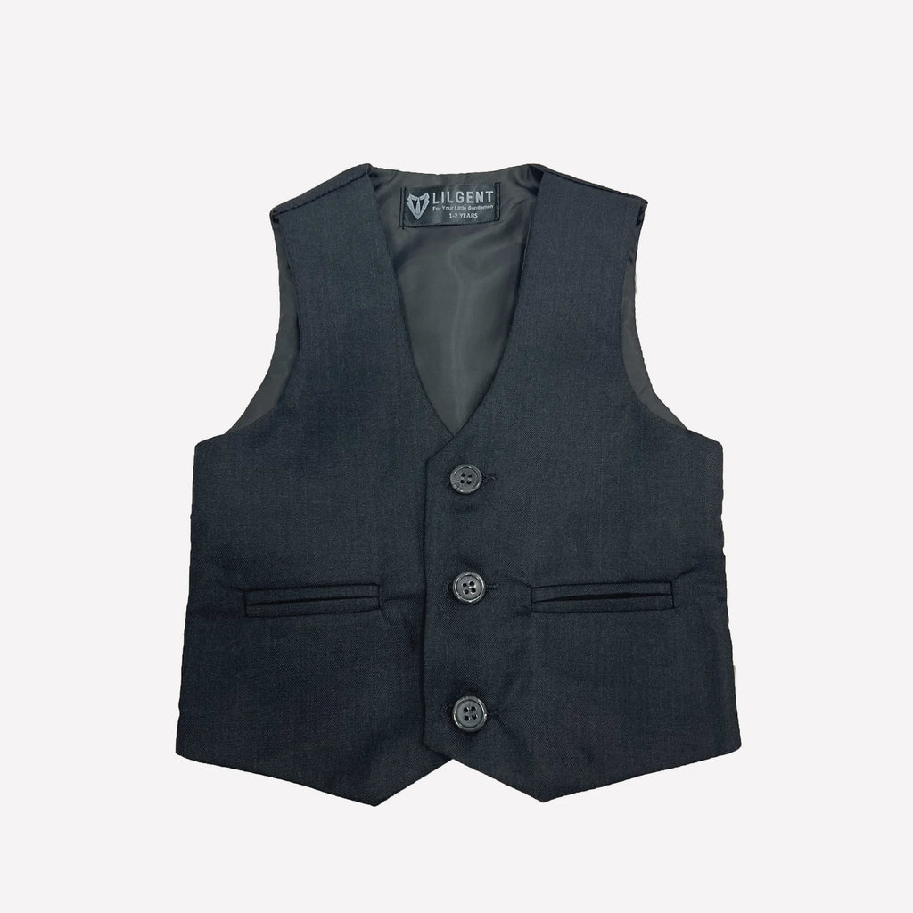 Baby Boy 4 Piece Plain Charcoal Grey Formal Suit