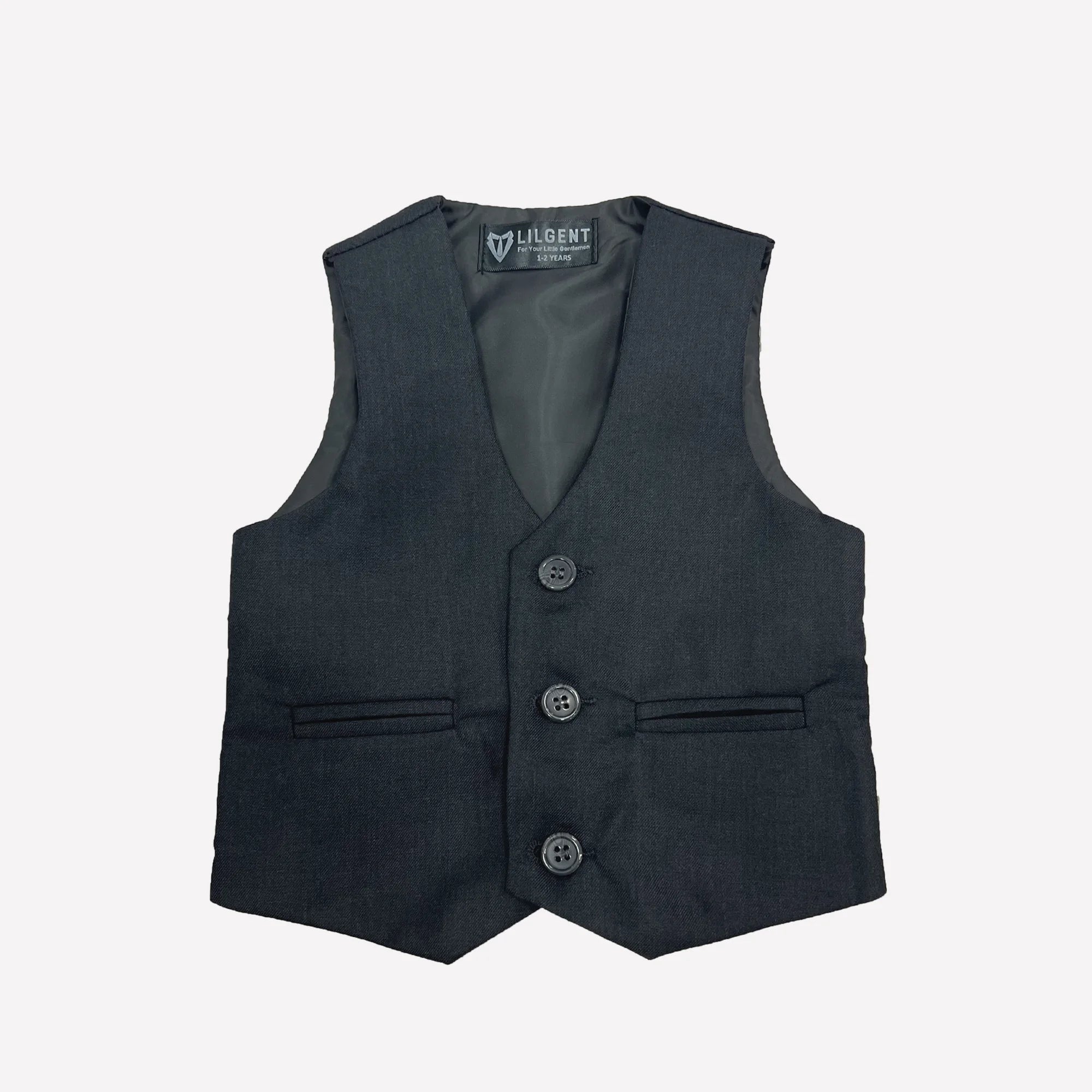 Baby Boy 4 Piece Plain Charcoal Grey Formal Suit