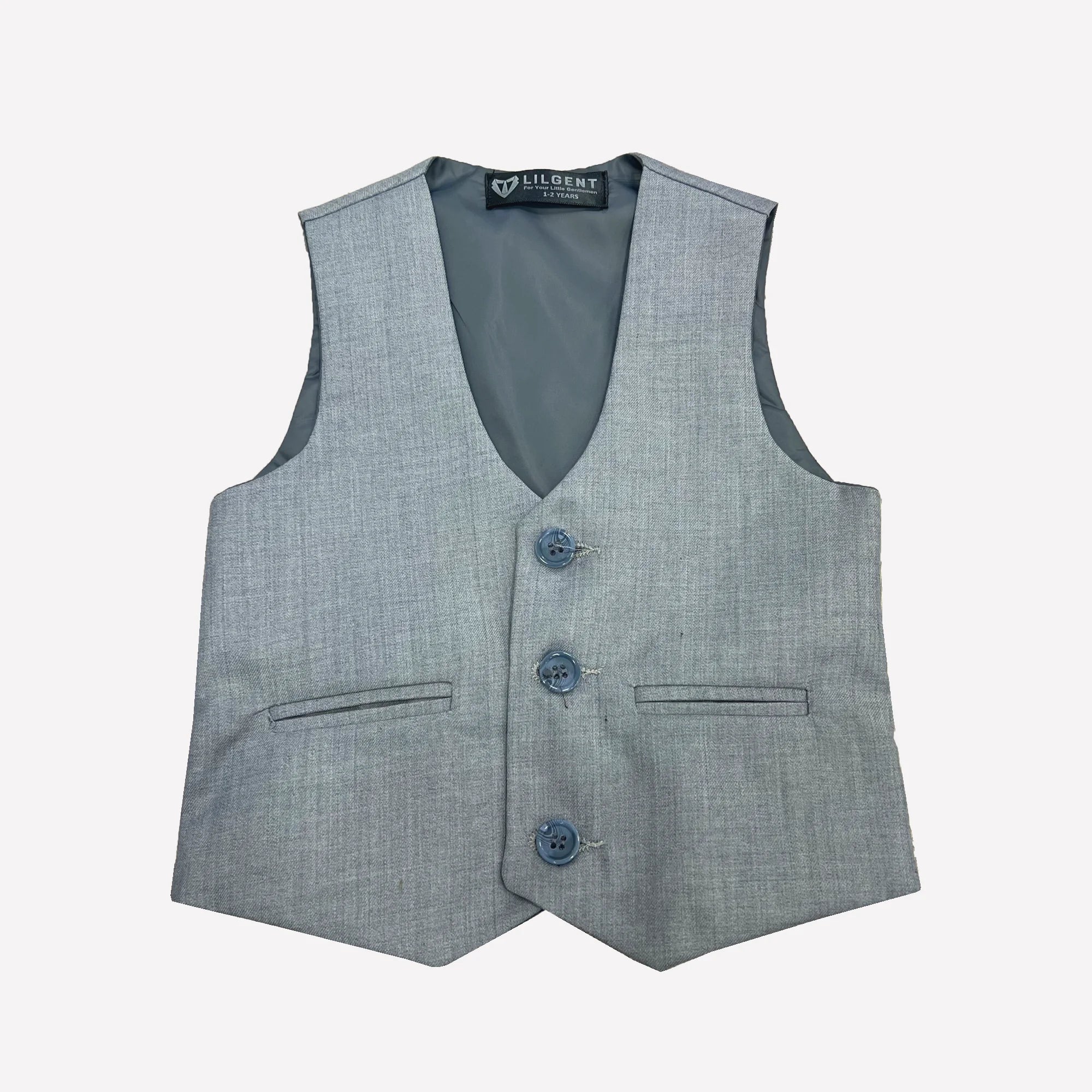 Baby Boy 4 Piece Plain Grey Formal Suit