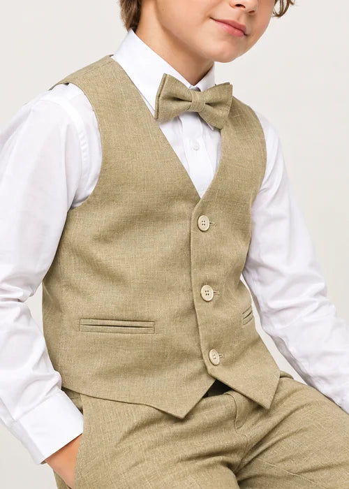 Baby Boy Beige Waistcoat Formal Set