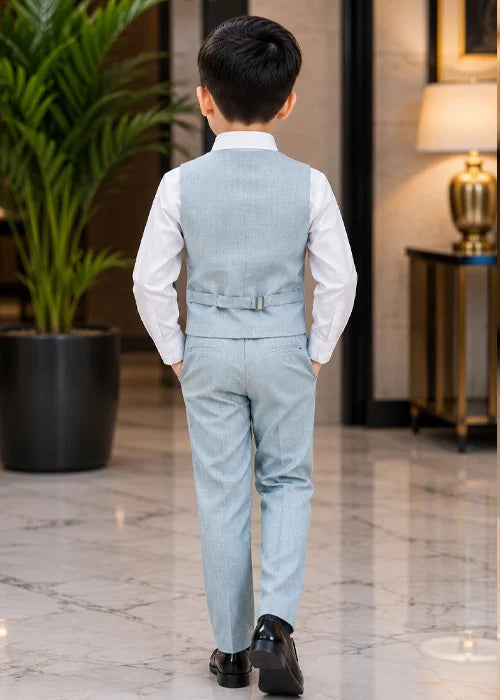 Baby Boy Light Grey Waistcoat Formal Set