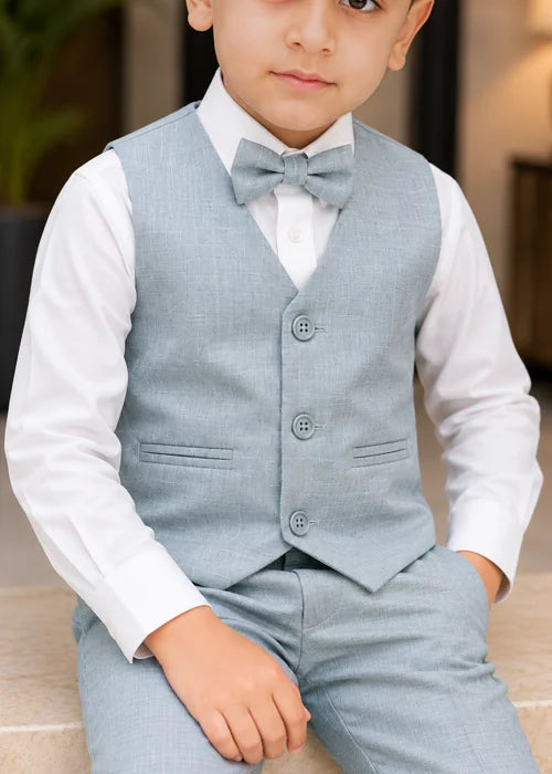 Baby Boy Light Grey Waistcoat Formal Set