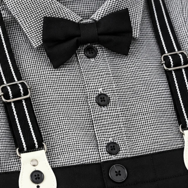 Baby boy formal romper article 11 fabric detail