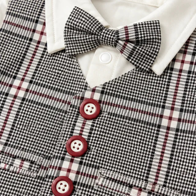 Baby boy formal romper article 6 fabric detail