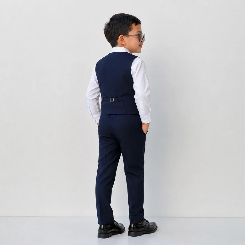 Baby Boy Navy Blue Waistcoat Formal Set