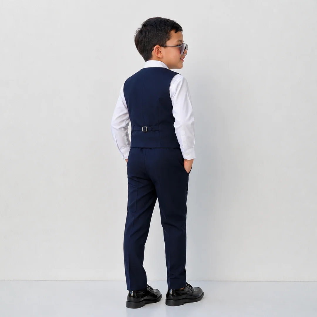 Baby Boy Navy Blue Waistcoat Formal Set